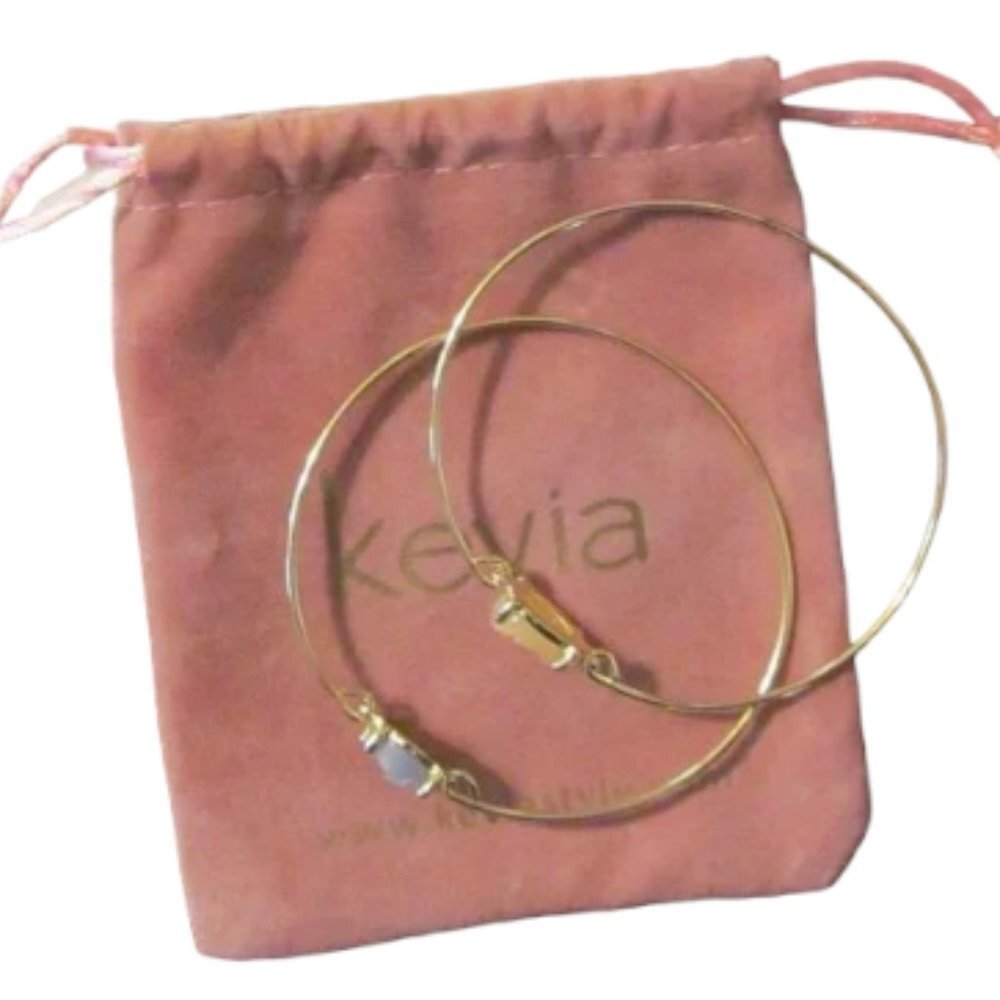 NWT Kevia Druzy Duet Bangles 18K Gold Plate Bracelets